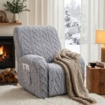Artiss Recliner Chair Covers with Storage Side Pockets Grey