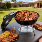 Grillz Charcoal BBQ Grill Portable with Lid for Camping Outdoor