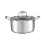 5-Star Chef 4.5L 24cm Stainless Steel Dutch Oven Pot with Lid and Stay-Cool Handle