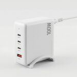 Devanti USB C Charger 100W Fast Charger 4 Port GaN Desktop Station White