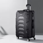 Wanderlite 28 Inch Luggage with TSA Lock Spinner Travel Suitcase Carry On Hard Shell Luggage Case Black