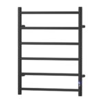 Devanti Heated Towel Rail 6 Round Bars with Timer Electric Heater Warmer Rack