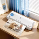 Devanti A4 Laminator Machine Hot & Cold Thermal Fast Lamination Anti-Jam Laminator for Office School Home Document Photo Card Handmade A4 A5 A6 White