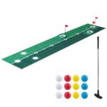 Keezi Kids Golf Putting Game Set with Golf Club Putting Mat 12 Balls 3 Target Holes Indoor Outdoor Mini Golf Toy for Ages 3-8