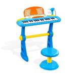 Keezi Kids Piano Keyboard 37 Keys Electronic Musical Instrument Set with Stool Microphone