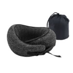 Wanderlite Travel Pillows for Airplanes Ergonomic Memory Foam Neck Pillow Breathable & Washable Cover Travel Bag Included Airplane Pillow for Airplane Car Office and Home Dark Grey