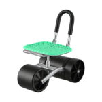Gardeon Gardening Cart with 360° Swivel Seat | Rolling Work Seat with Adjustable Height & All-Terrain Wheels | 130KG Capacity Heavy Duty Garden Scooter for Back Pain Relief & Vehicle Detailing | Foldable Backrest & Ventilated Seat Green