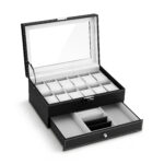 Embellir 12 Grids Watch Box Organizer Case Jewelry Display Storage Showcase