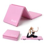Everfit 180x60cm Gymnastics Mats Folding Exercise Floor Mat Portable 3 Fold Tumbling Mat Pink