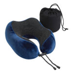 Wanderlite Travel Pillow for Airplanes Memory Foam Neck Pillows for Traveling Soft & Washable Cover with Storage Bag Portable Plane Accessories for Airplanes Offices Cars Blue