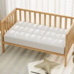 Giselle Bedding Baby Cot Pillowtop Mattress Topper 750GSM Bamboo Cooling Pad for Temperature Regulation Machine Washable Bed Protector