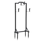 Green Fingers Garden Hose Holder Metal Portable Freestanding Hose Stand 4 Spikes Black