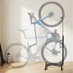 Weisshorn 4-in-1 Bike Parking Stand Vertical Floor Storage Rack for 24"-27.5" Bicycles Adjustable Height Repair Maintenance Stand Stable Indoor Garage Space Saver with Non-slip Rubber Feet