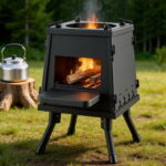 Grillz Fire Pit BBQ Portable Outdoor Fireplace Metal Camping Stove for Boiling Water BBQ Picnics