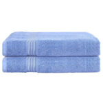 2 Pack Bath Sheets Set Cotton Extra Large Towel Blue