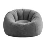 Artiss Bean Bag Chair Cover (No Filler) Soft Faux Fur Beanbag Cover Large Round Stuffed Animal Storage Bean Bag Cover Washable Lazy Sofa Cover for Adults Kids Teens Grey