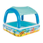 Bestway Kids Pool 140x140x114cm Inflatable Swimming with Canopy Play Pools 265L