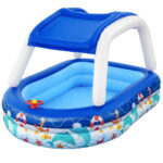 Bestway Kids Pool 213x155x132cm Inflatable Swimming with Canopy Play Pools 282L