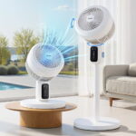 Devanti Pedestal Fan with Remote 3 Speed 12H Timer Height Adjustable Cooling Fan