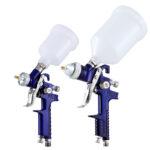 Giantz 2PC HVLP Spray Gun Paint Gun Gravity Feed 0.8mm 1.4 mm Nozzles Included