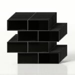 Artiss 3D Peel and Stick Wall Tiles Self Adhesive Subway Backsplash 10 Sheets, Black