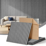 Artiss 10PCS Peel and Stick Wall Panels Tiles 68X68CM Self Adhesive for Home Office Studio Grey