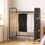 Artiss Pants Trolley Mobile Clothes Rack Clothing Stand with 30 Hangers Wheels Storage Organizer Bag