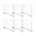 Artiss 6 Pack Closet Organizers and Storage Clear Shelf Dividers