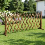 Gardeon Garden Fences Expandable Wooden Trellis Fence Plant Frame 200cm Brown