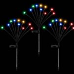 Jingle Jollys Christmas Lights Solar Firefly Lights Garden Decoration Path Lights Multicolour 3 Pack