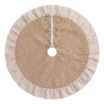 Jingle Jollys 120cm Christmas Tree Skirt Linen Christmas Tree Mat Decor