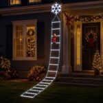 Jingle Jollys Christmas Ladder Lights Santa 3.4m 328LED Hanging Decor Cool White