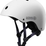 OutdoorMaster Youth & Kids Bike Helmet - Adjustable Multi-Sports Skateboard Helmet with Removable Liners for Balance Bike, Toddler Scooter, One Wheel Hoverboard-White-Large