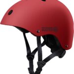 OutdoorMaster Youth & Kids Bike Helmet - Adjustable Multi-Sports Skateboard Helmet with Removable Liners for Balance Bike, Toddler Scooter, One Wheel Hoverboard-Red-L