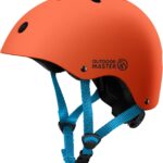 OutdoorMaster Youth & Kids Bike Helmet - Adjustable Multi-Sports Skateboard Helmet with Removable Liners for Balance Bike, Toddler Scooter, One Wheel Hoverboard-Orange-Large