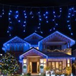 Jingle Jollys 32M Christmas Lights Solar Icicle String Lights 960 LED Blue
