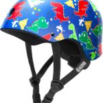 OutdoorMaster Youth & Kids Bike Helmet - Adjustable Multi-Sports Skateboard Helmet with Removable Liners for Balance Bike, Kids Scooter, One Wheel Hoverboard,Graffiti-style helmet-Dino Volcanoland-Large
