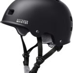 OutdoorMaster Skateboard Cycling Helmet - Two Removable Liners Ventilation Multi-Sport Scooter Roller Skate Inline Skating Rollerblading for  Adults-Black-Small
