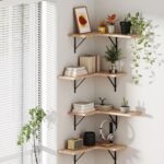 Artiss Floating Wall Shelf Corner Shelves Set of 4 Wood