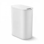 Devanti Automatic Trash Bin with Lid 21L Motion Sensor Kitchen Bin Touchless Garbage Can Plastic Slim Rubbish Bin with Liner Holder for Kitchen, Home, Office, White