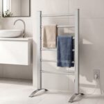 Devanti Electric Heated Towel Rail Rack 6 Bars Freestanding Clothes Dry Warmer