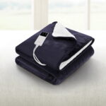 Giselle Electric Throw Rug Heated Blanket Fleece Charcoal