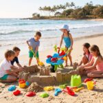 Keezi Kids Sandpit Beach Toys Set Wheelbarrow Shovels Animal Molds Sand Play